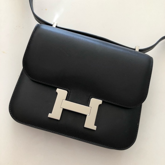 Hermes Handbags - COPY - Hermès Constance 18 evercalf blk silver pa…